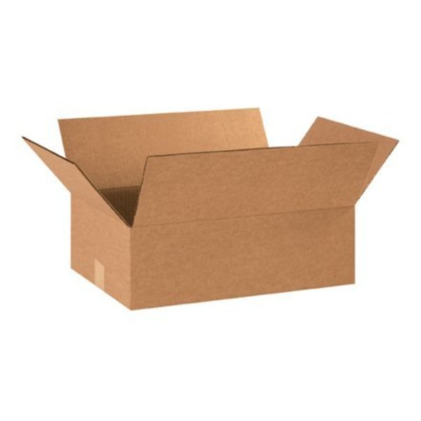 Box Packaging Flat Cardboard Corrugated Boxes, 19"L x 13"W x 6"H, Kraft 19136